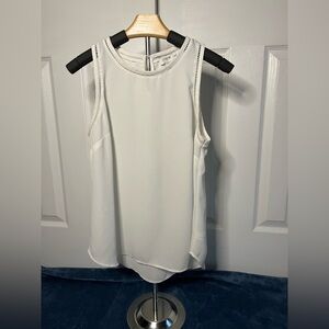 J. Crew White Sleeveless Blouse